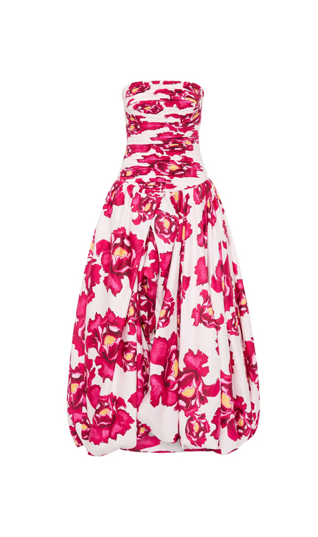 Nancy – Violette – Maxikleid mit Ballonsaum in Blassrot