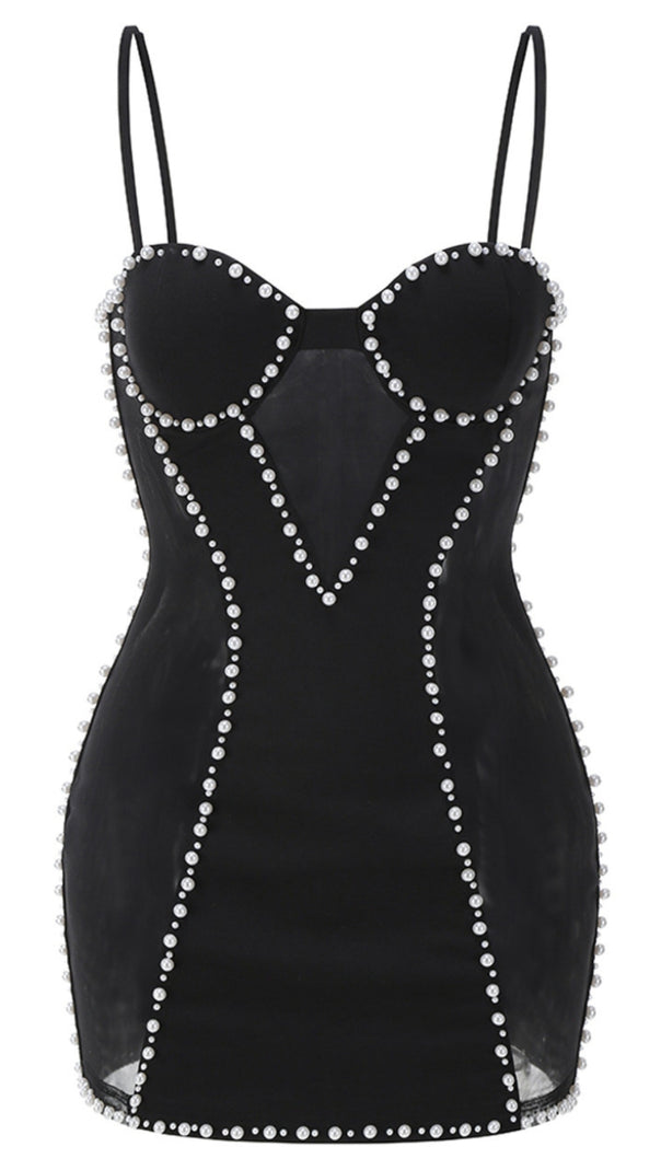 AIIZIE PEARL CORSET DRESS BLACK - product image