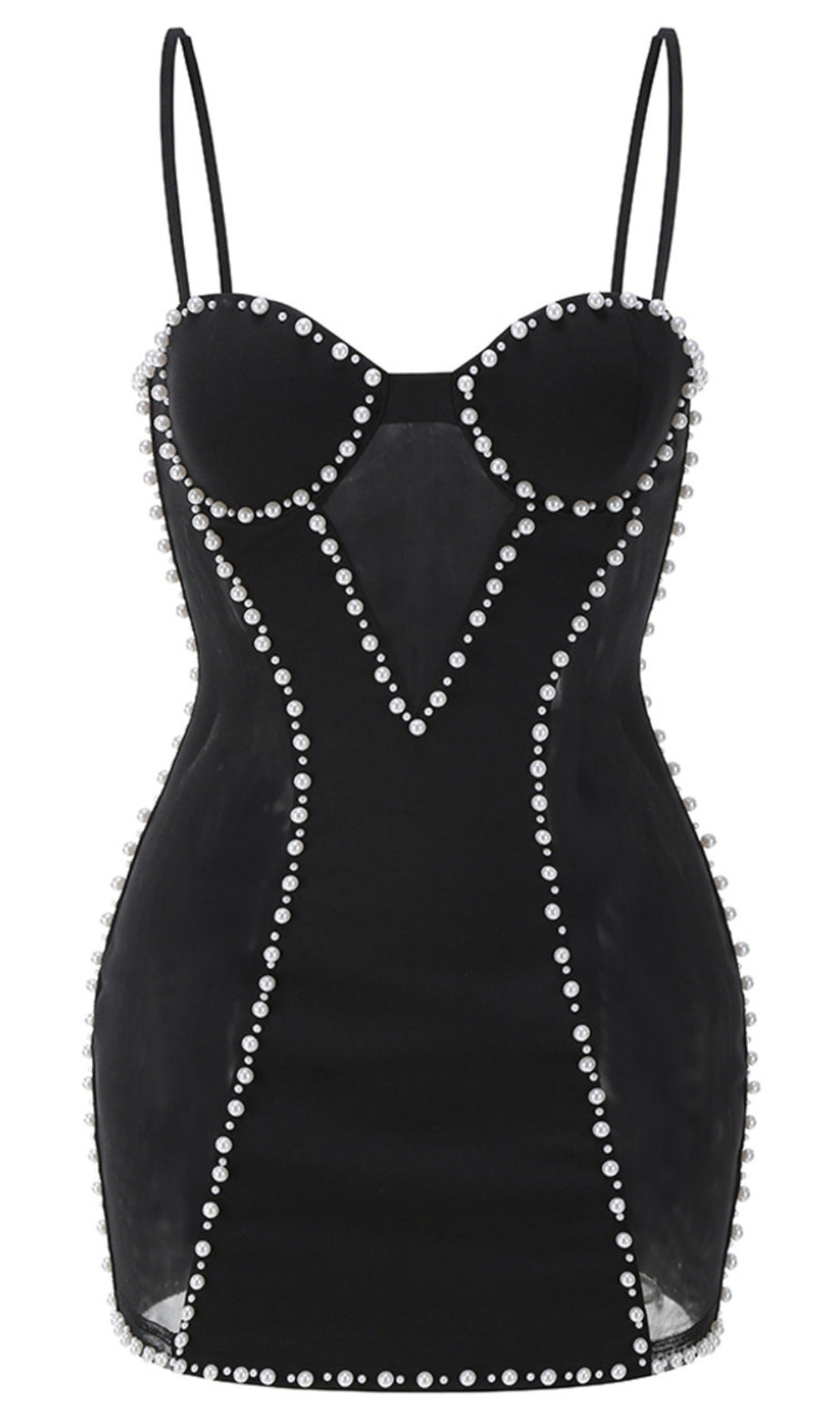 Pearl Corset Dress Black