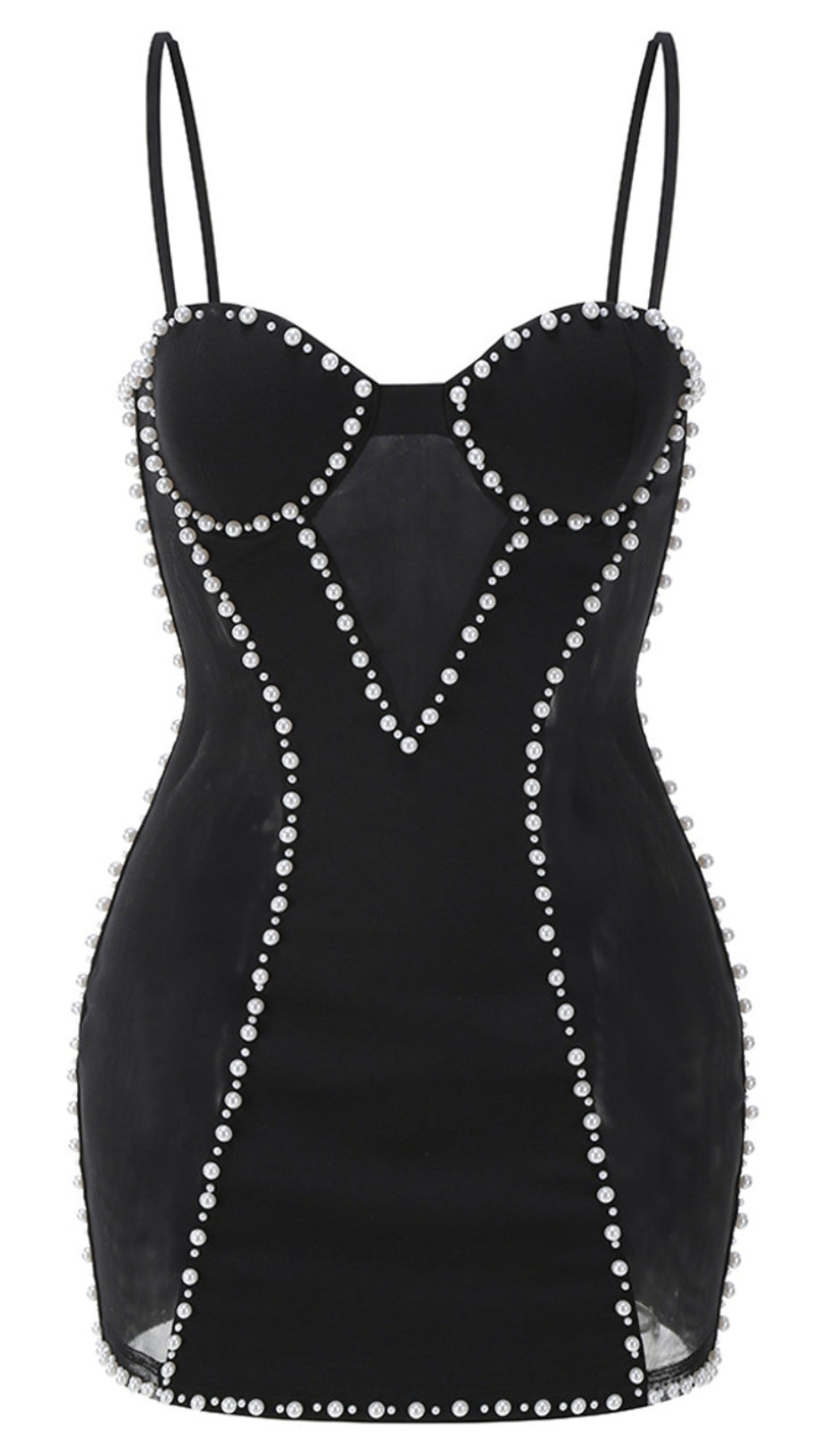ABITO CORSETTO DI PERLE NERO
