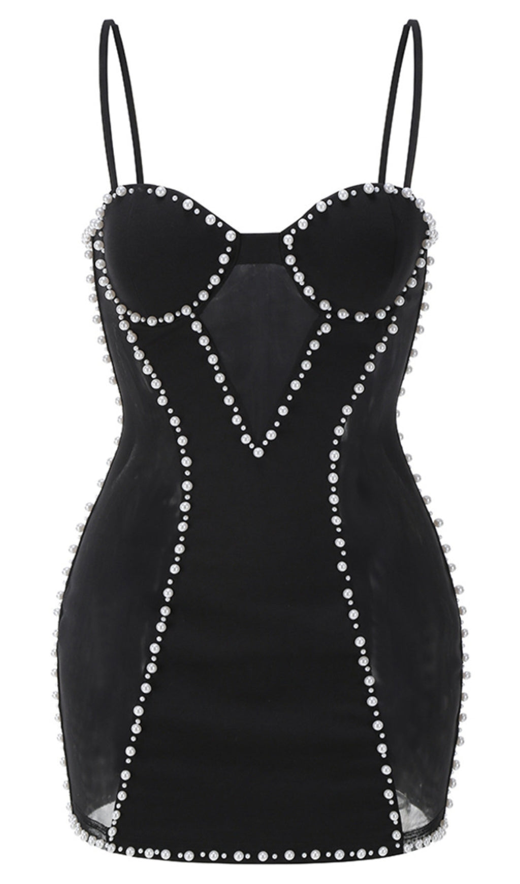 ABITO CORSETTO DI PERLE NERO