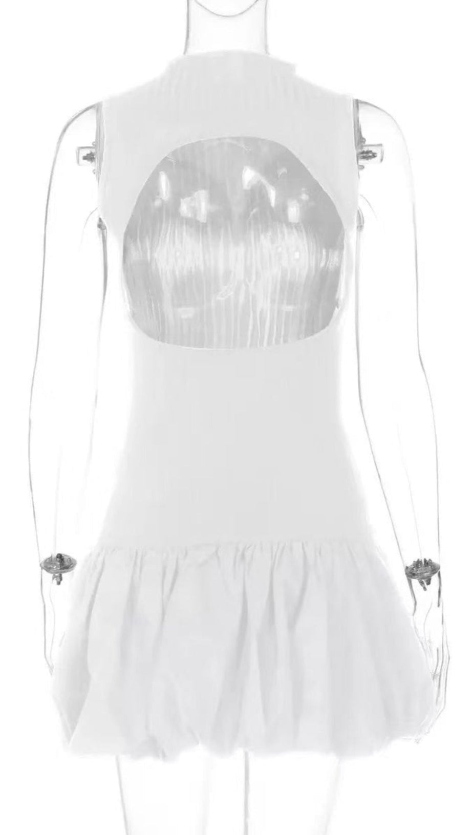 BACKLESS BUBBLE MINI DRESS
