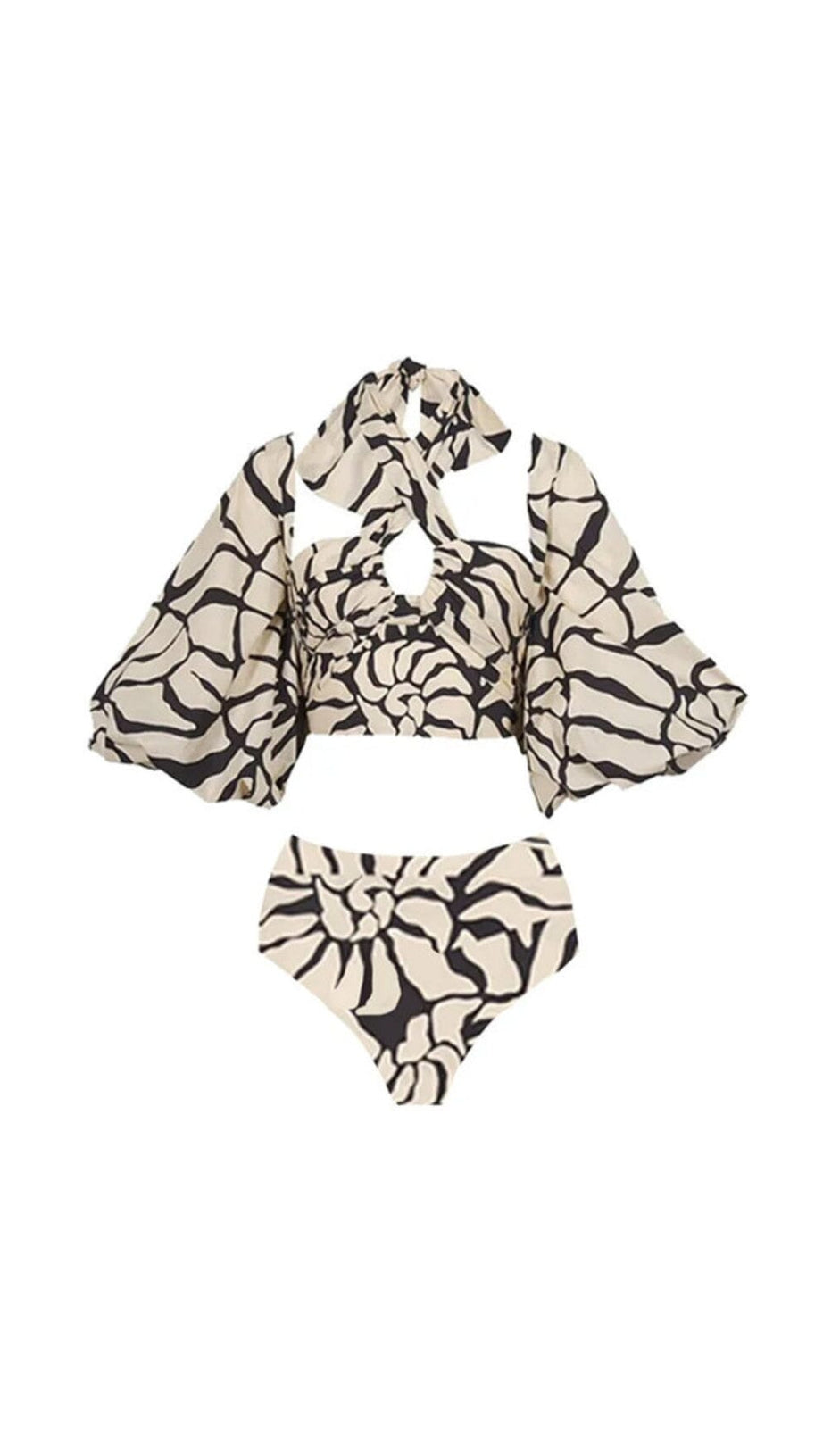 HALTER PRINTED SWIMSUIT