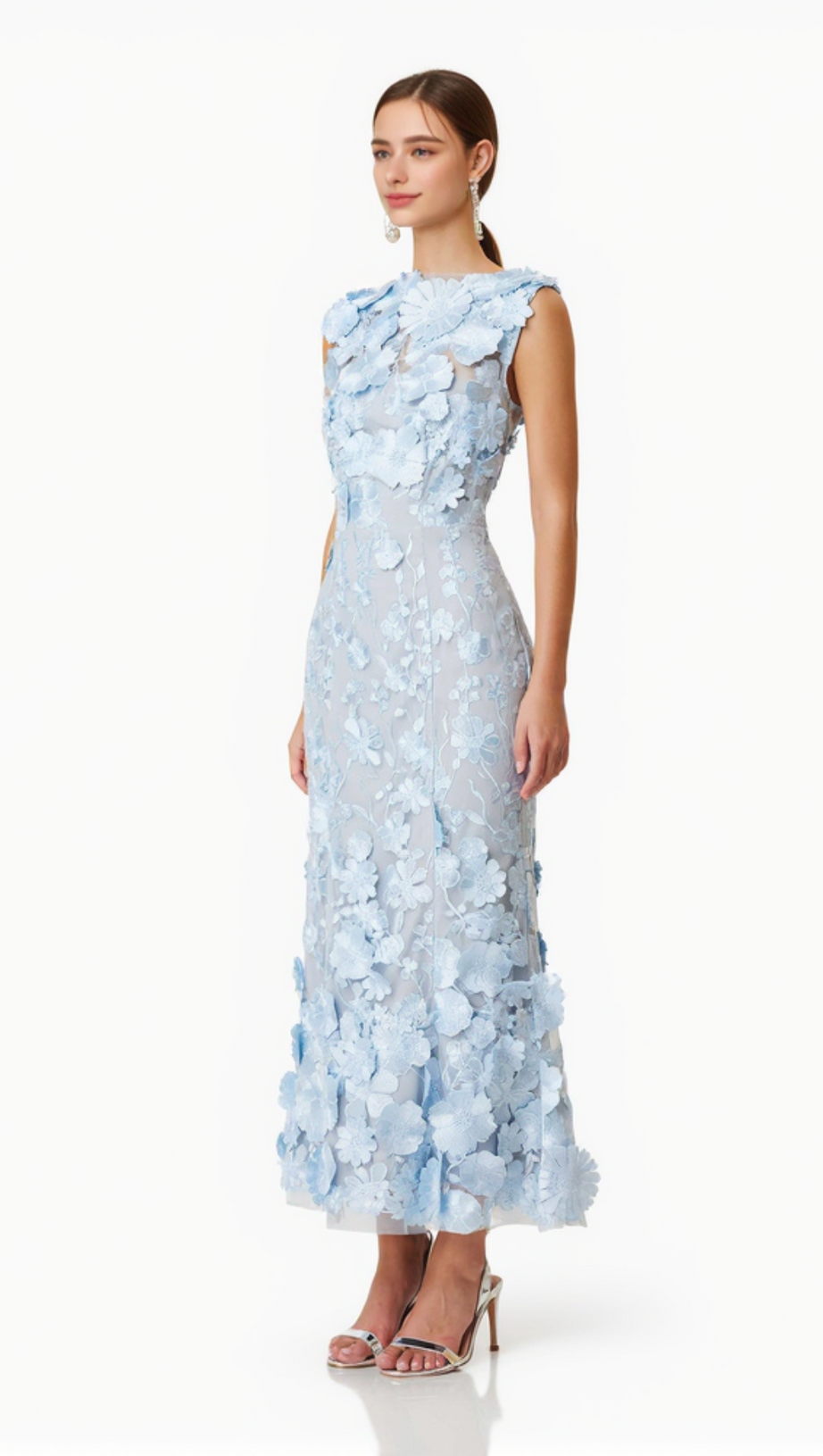 Selene Cocktail-Midikleid in Blau