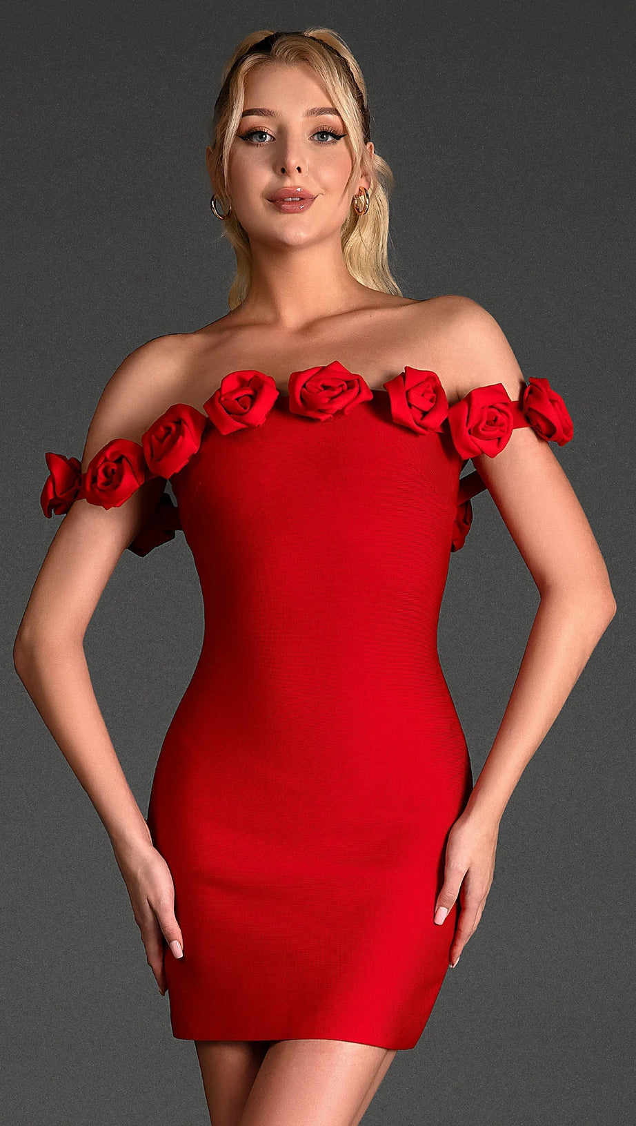 Pulelli 3D-Blumen-Verband-Minikleid