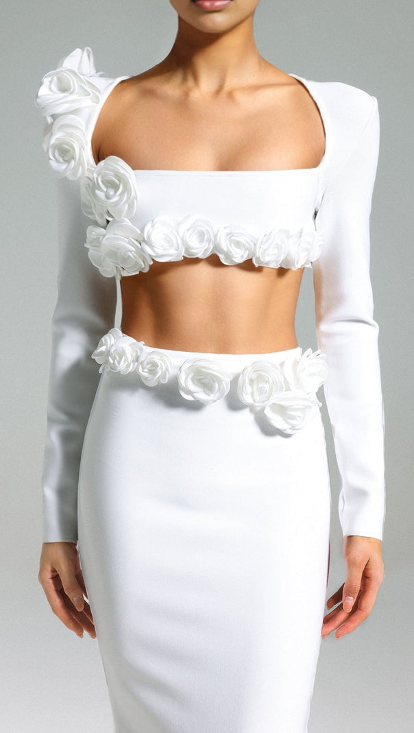 AIIZIE WHITE FLORAL SET DRESS - product image