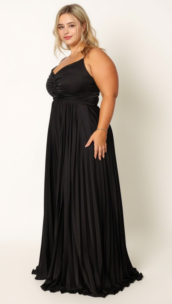 AIIZIE NAIRA PLEATED MAXI DRESS IN BLACK - product image