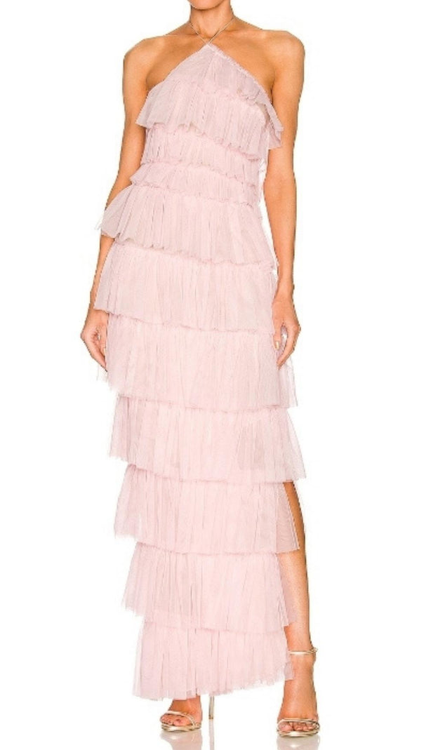 Fringed  Backless Maxi Dress