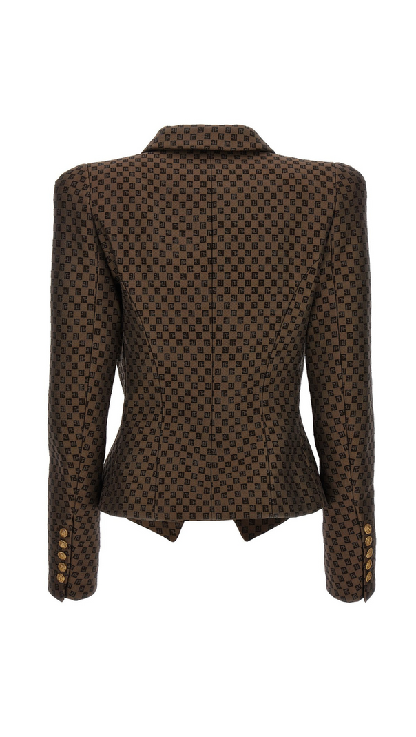 AIIZIE BELINDA MINI MONOGRAM BLAZER IN BROWN - product image