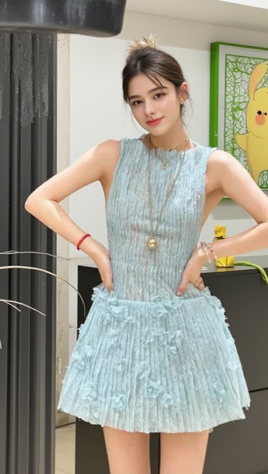 Flavia Minikleid aus geblümter Spitze