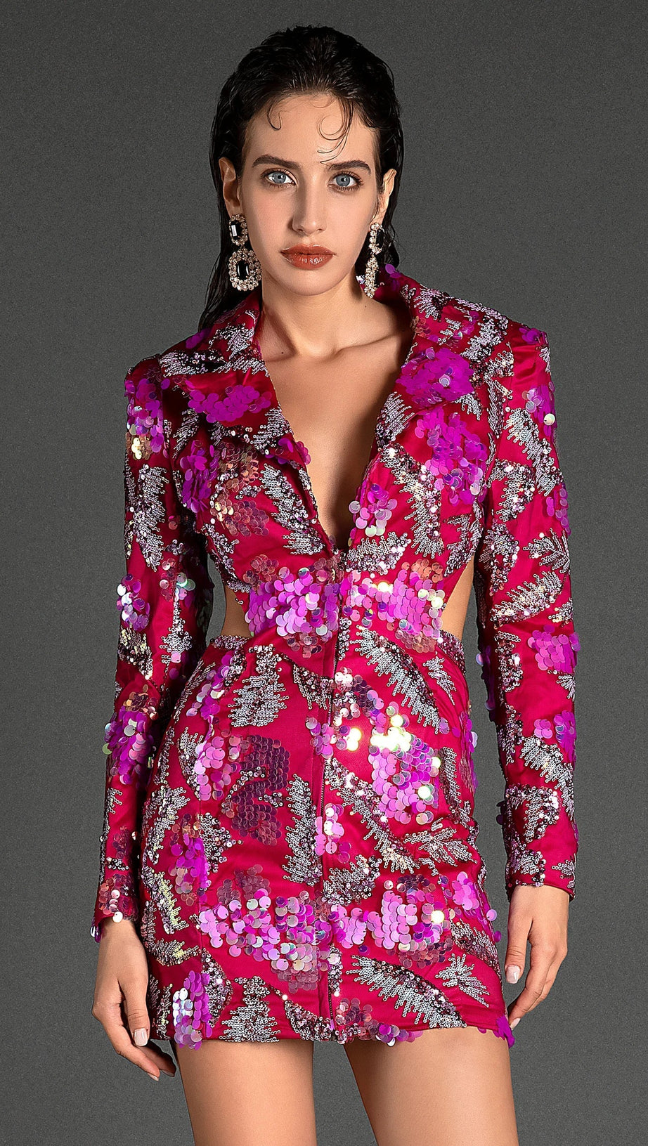 KANELELI CUTOUT SEQUIN MINI DRESS