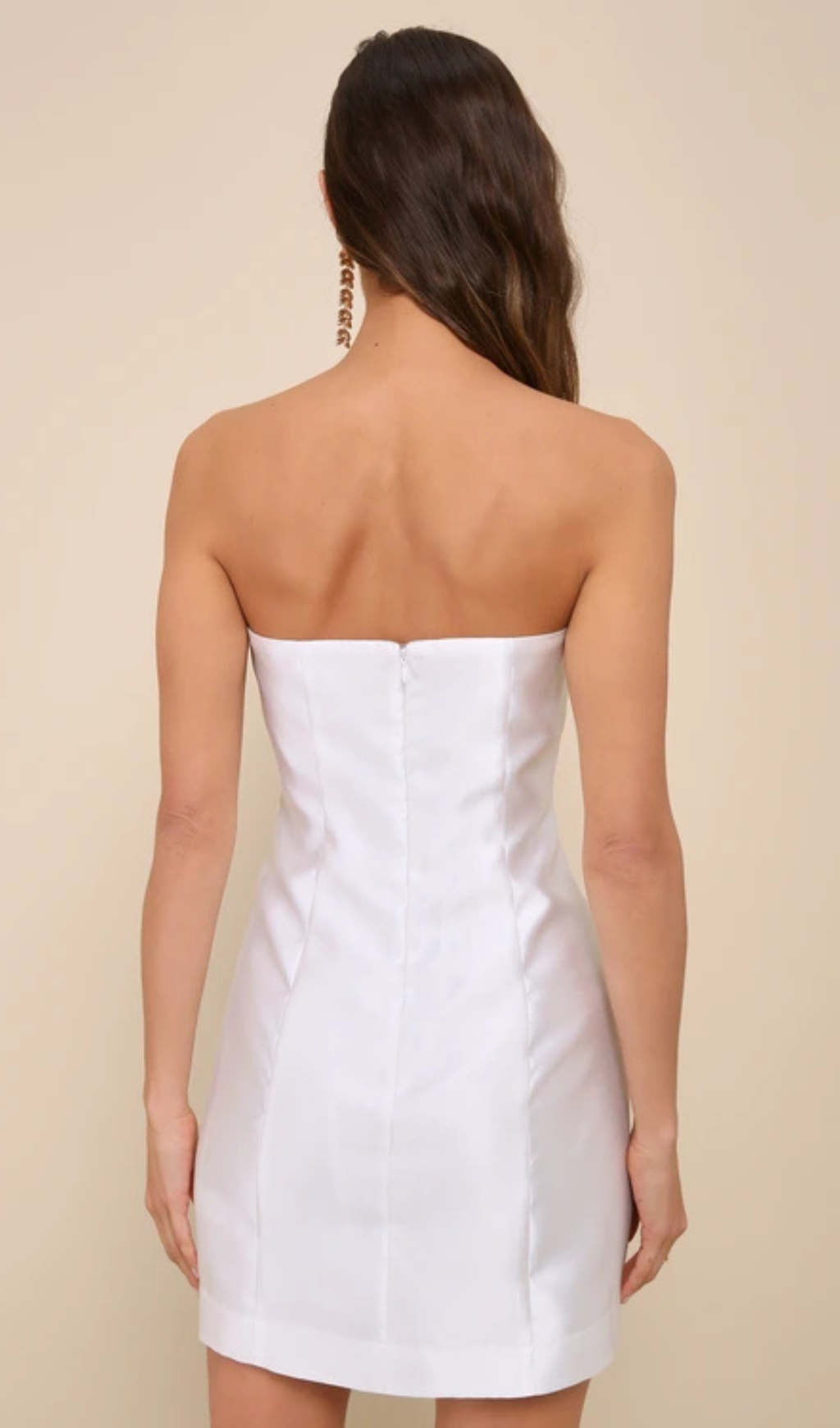 3D FLORAL APPLIQUE STRAPLESS MINI DRESS