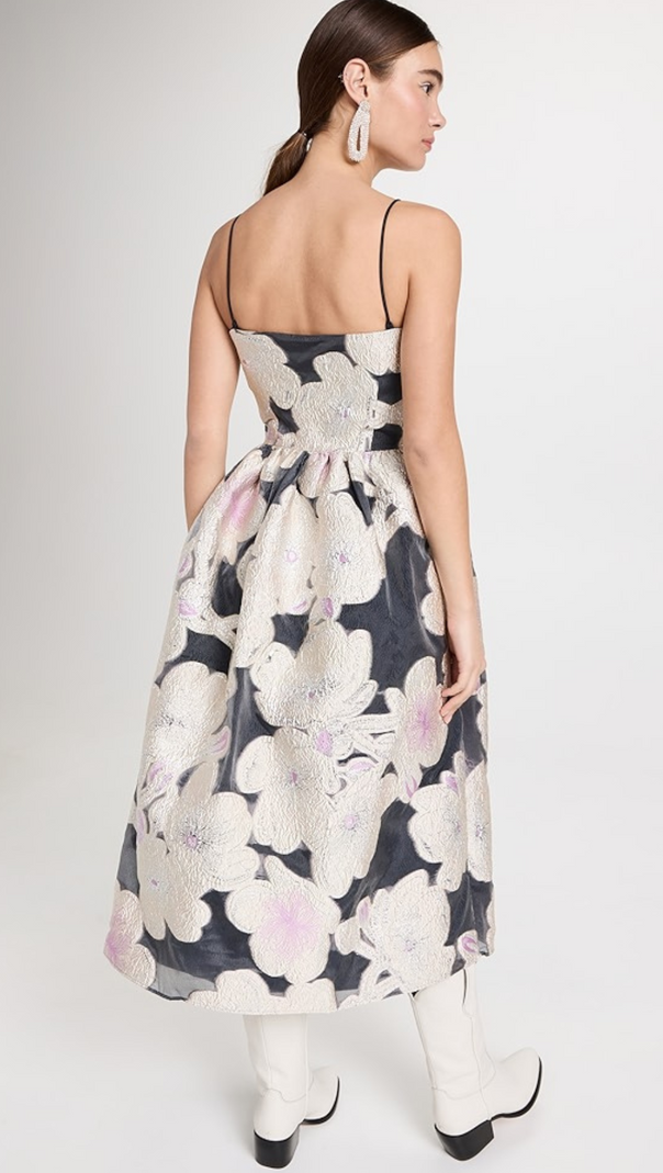 AIIZIE ANNY FLORAL-JACQUARD MIDI DRESS - product image