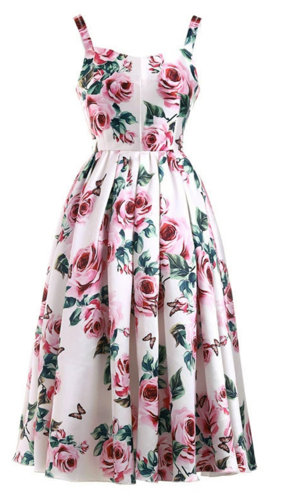 FLOWER PRINTED MIDI DRESS