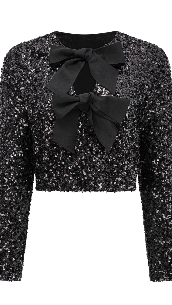 AIIZIE NERISSA TIE-FRONT SEQUINNED JACKET - product image