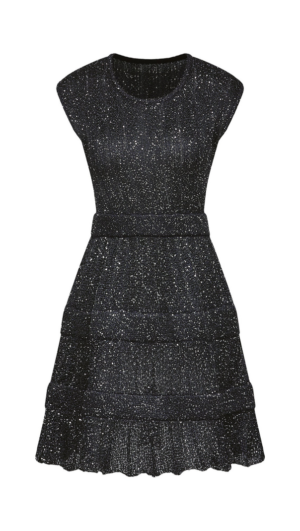 AIIZIE CORDELIA SEQUIN-EMBELLISHED TIERED MINI DRESS - product image