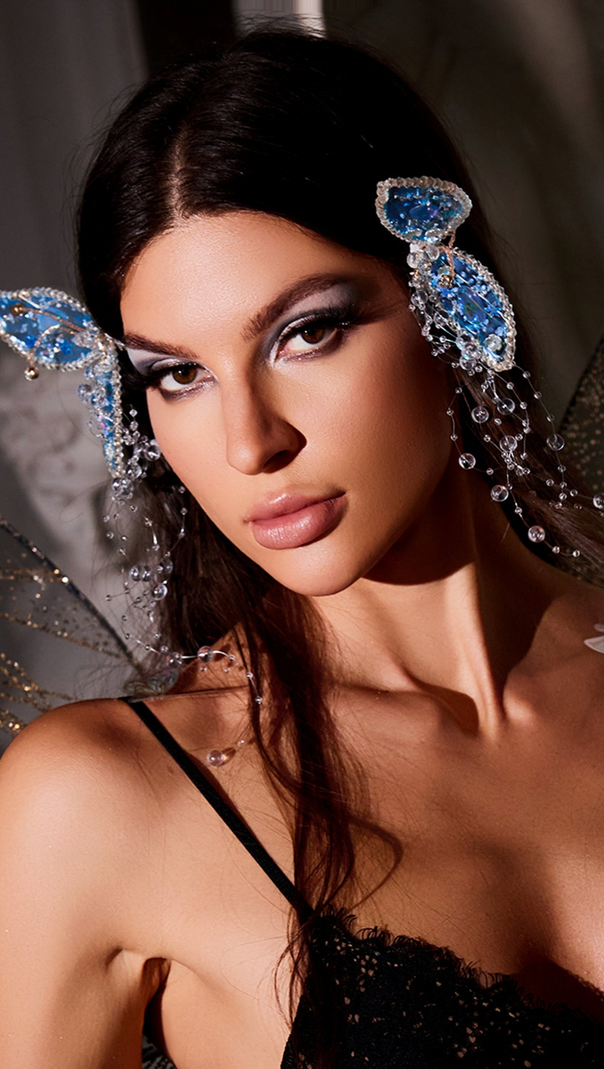 AIIZIE XAVIERA BUTTERFLY WINGS TASSEL EARRINGS - product image