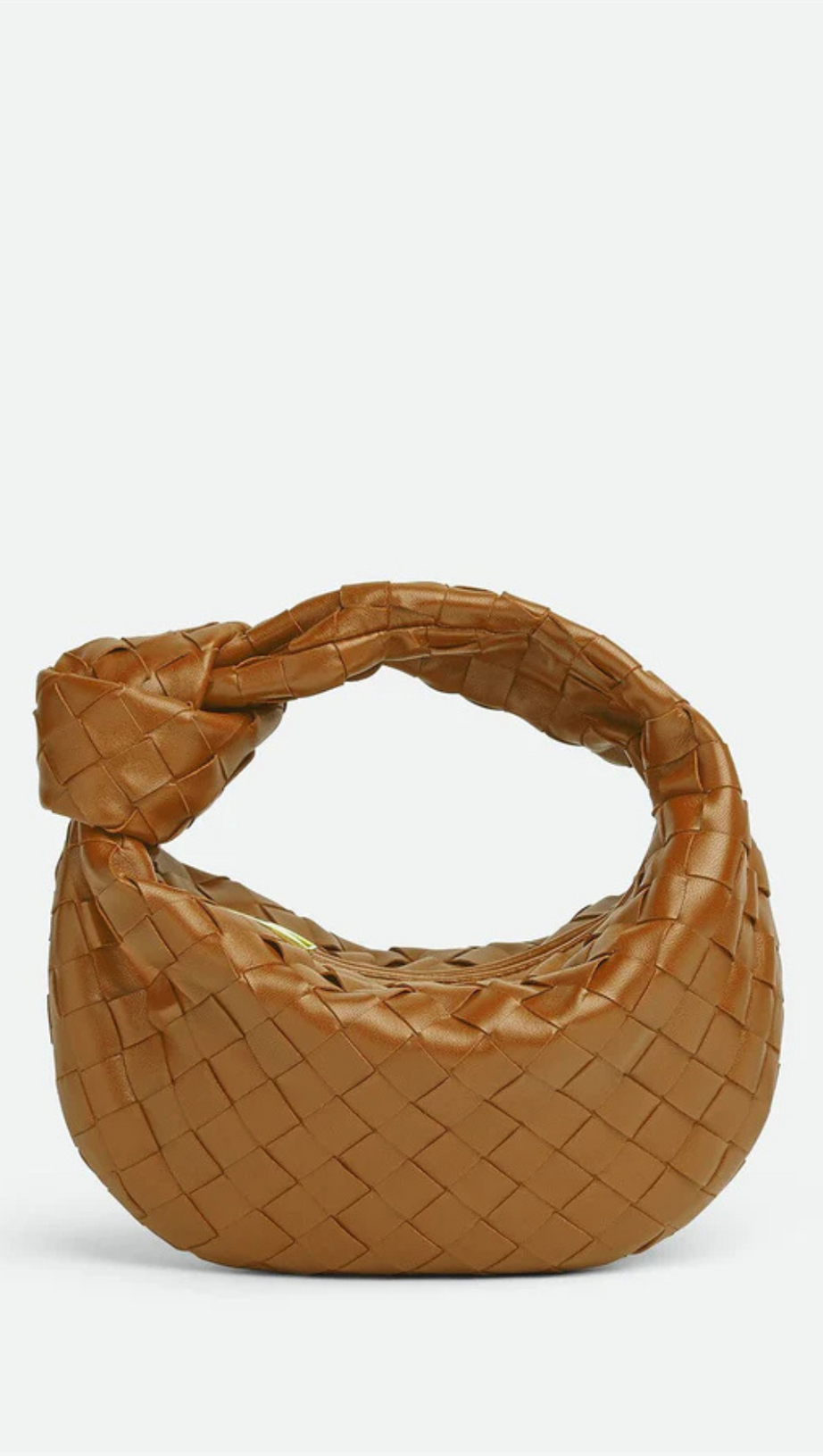 ZARIAH WEAVE KNOT CLUTCH BAG - BROWN