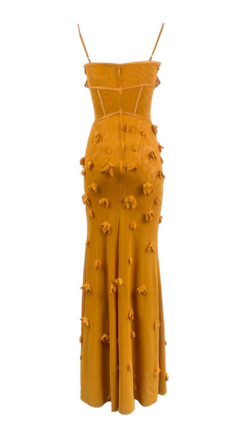 CARYS STRAPPY PETAL MAXI DRESS IN YELLOW