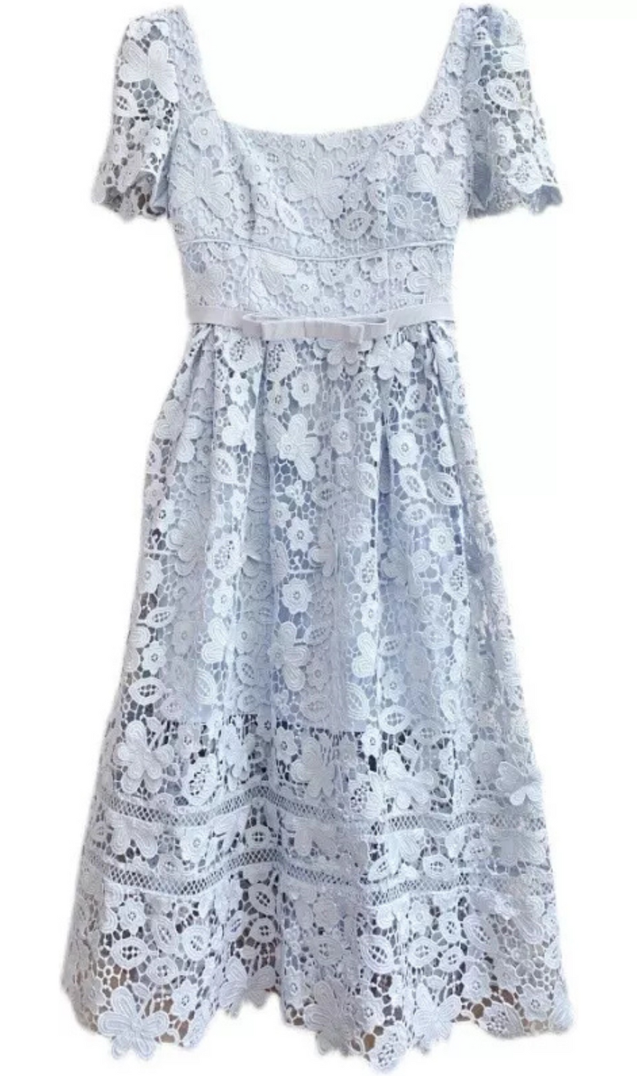 MIDIKLEID AUS SPITZE UND GUIPURE