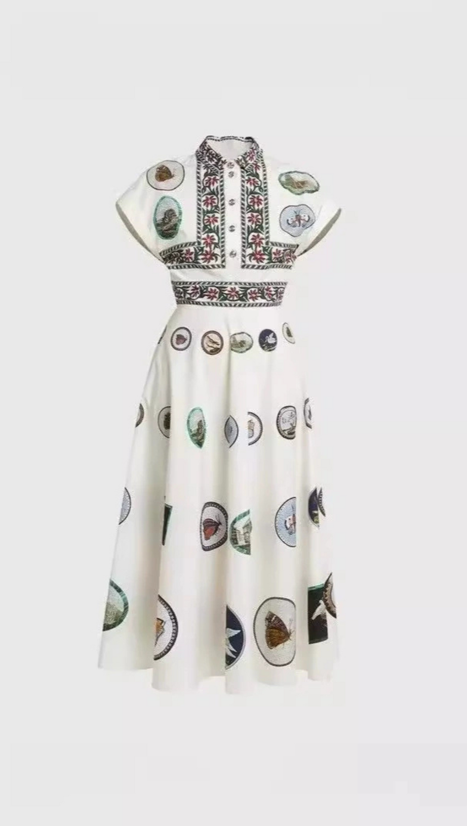 MIDIKLEID AUS BAUMWOLLE MIT GRAFISCHEM PRINT