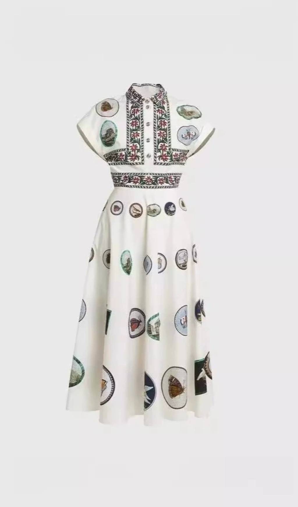 MIDIKLEID AUS BAUMWOLLE MIT GRAFISCHEM PRINT