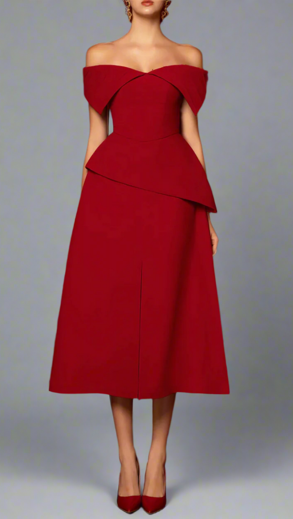 AIIZIE HARPER OFF-SHOULDER SET IN RED - product image