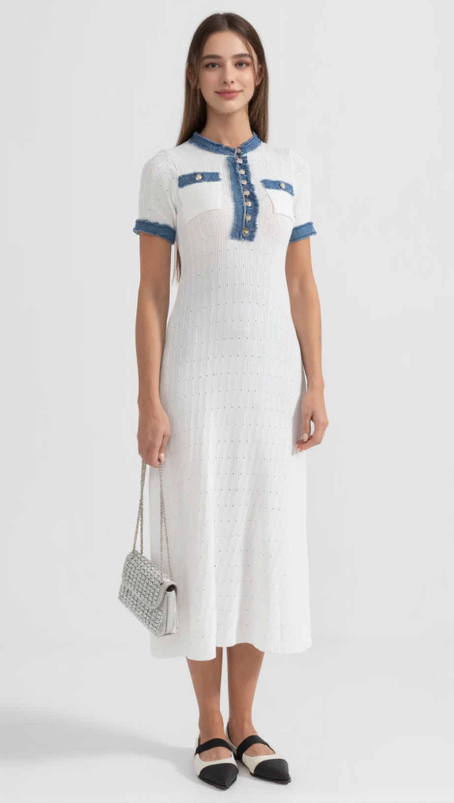 RIBBED KNIT MIDI DRESS