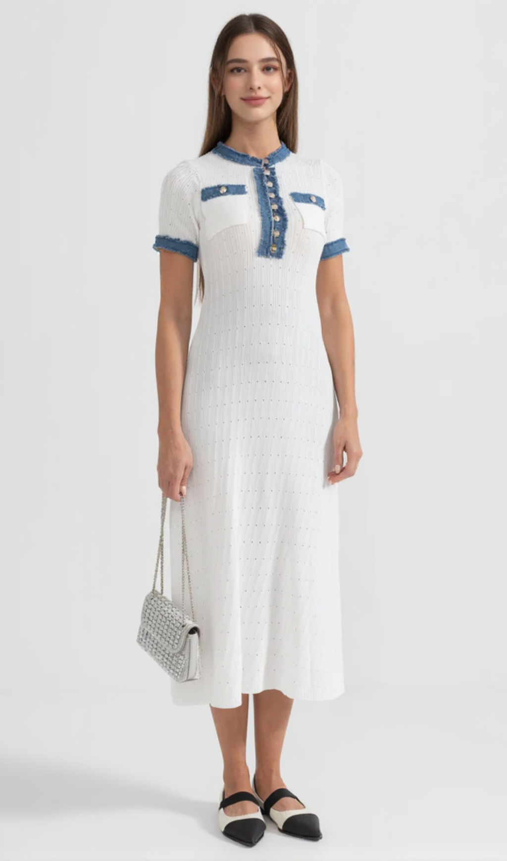 RIBBED KNIT MIDI DRESS