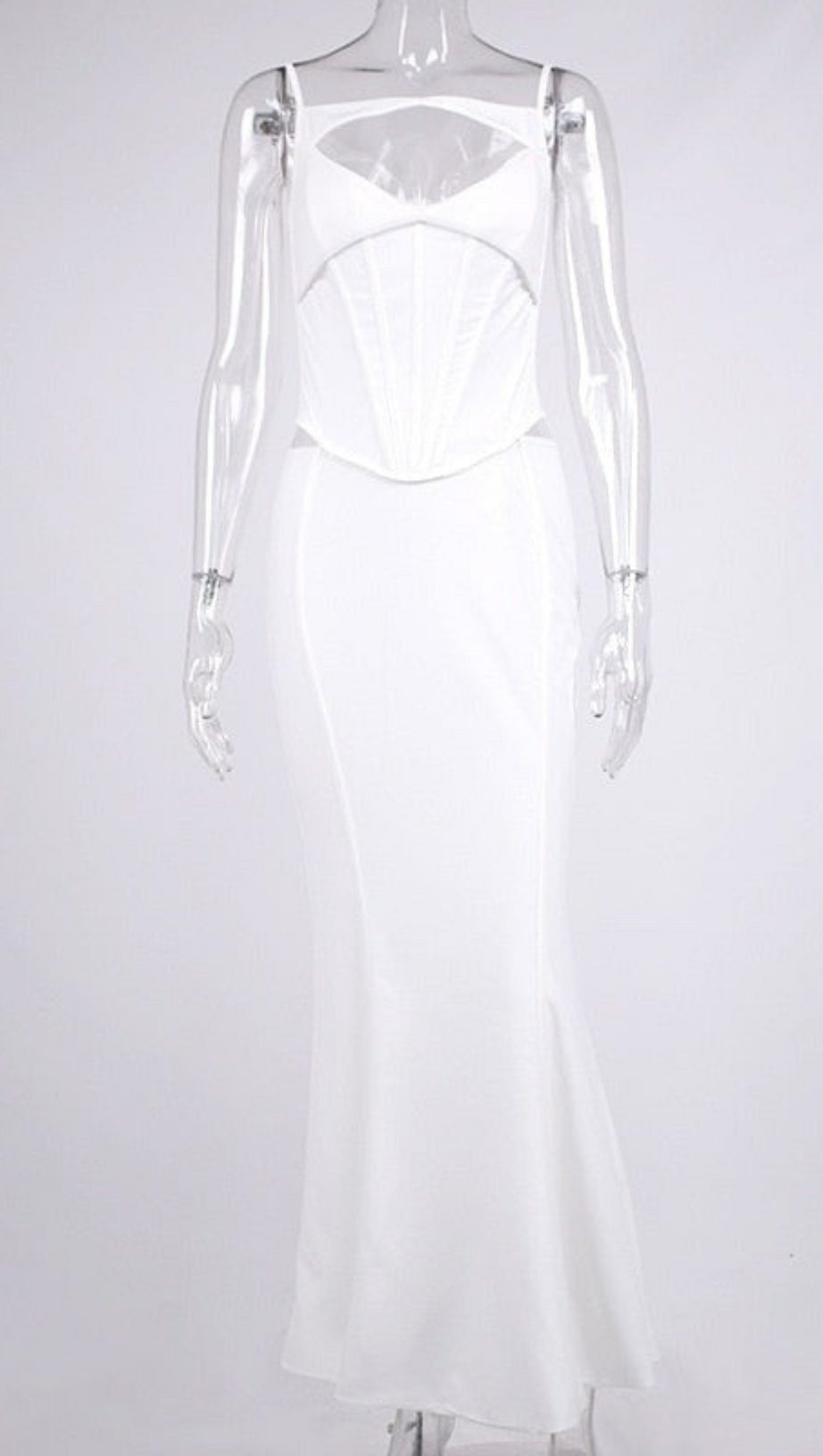 WHITE CORSET MAXI DRESS