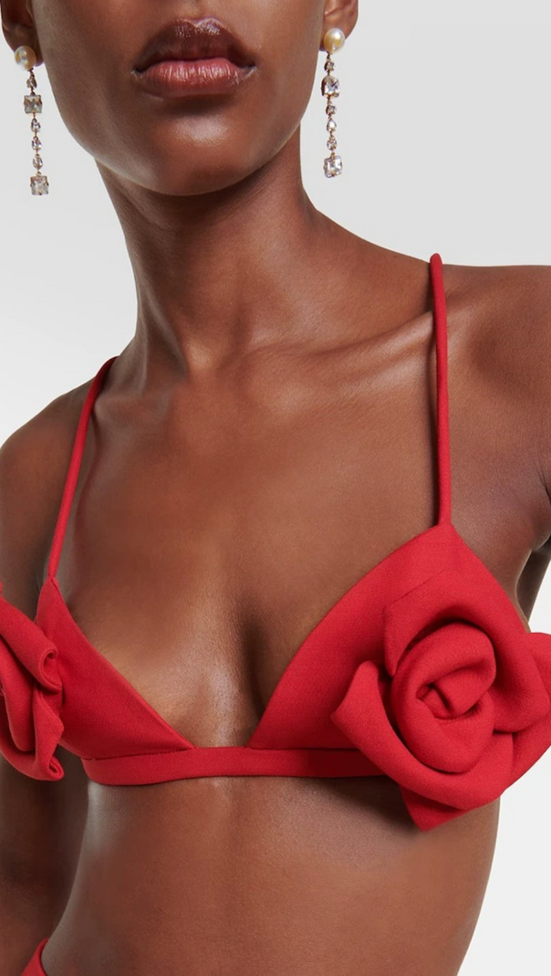 AIIZIE ARIELLE RED ROSE-EMBELLISHED TOP - product image