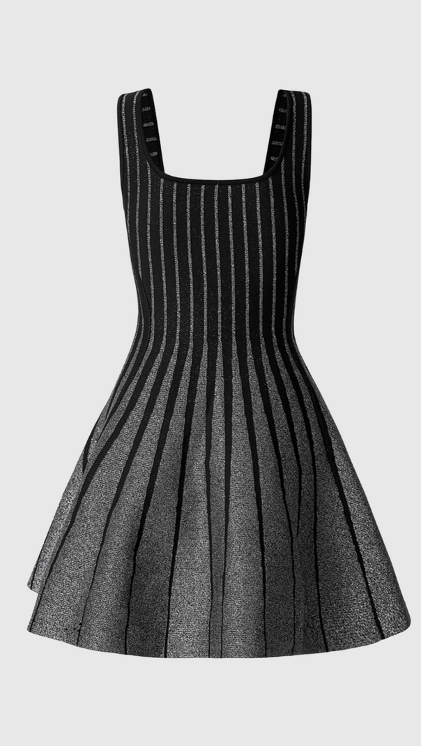 AIIZIE BOLBOLI GLITTER JACQUARD KNIT FLARED MINI DRESS - product image