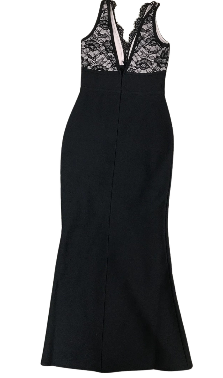 SPLIT THIGH LACE BODICE DRESS
