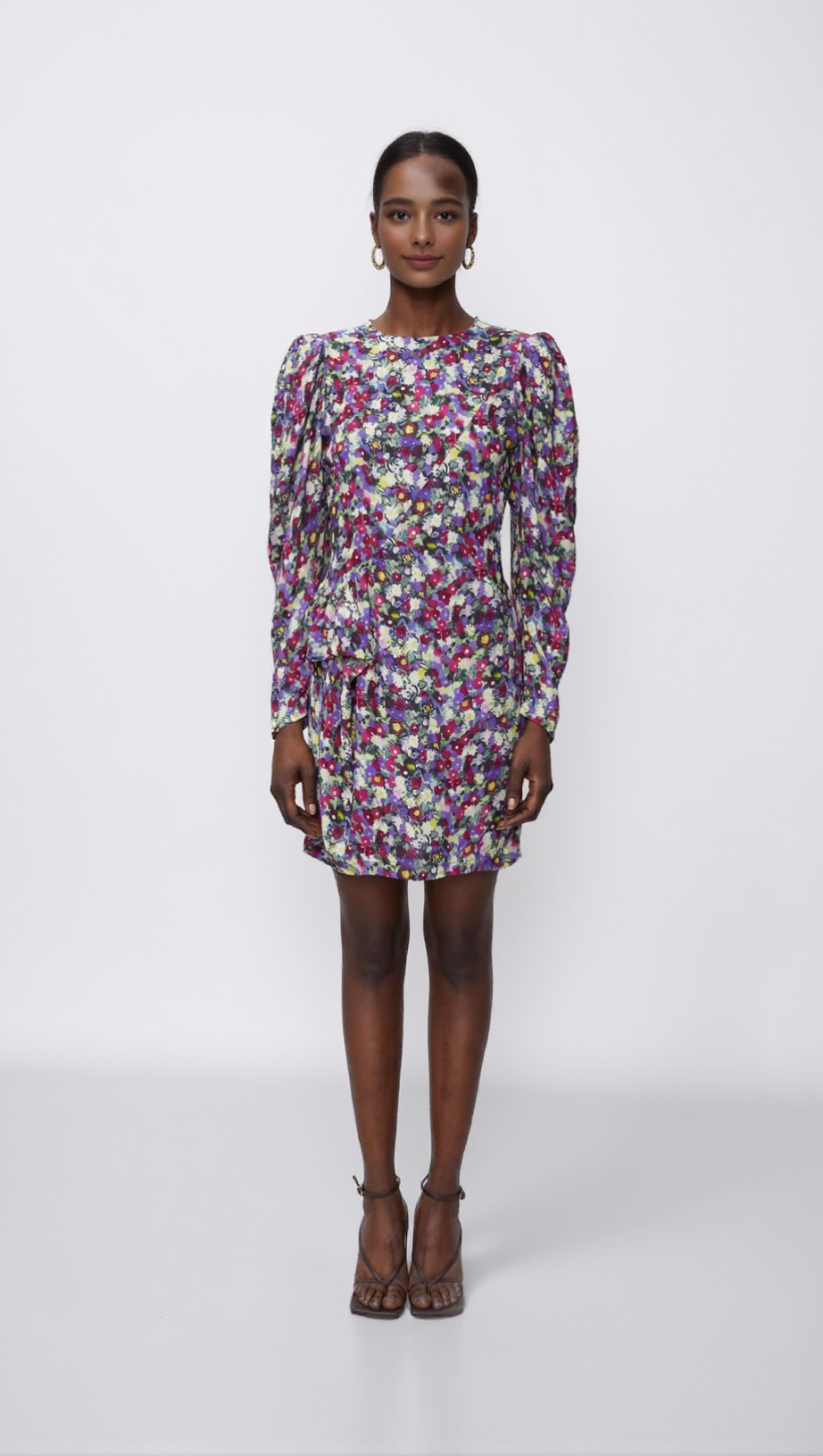 Minikleid mit Phoenix-Blumenmuster