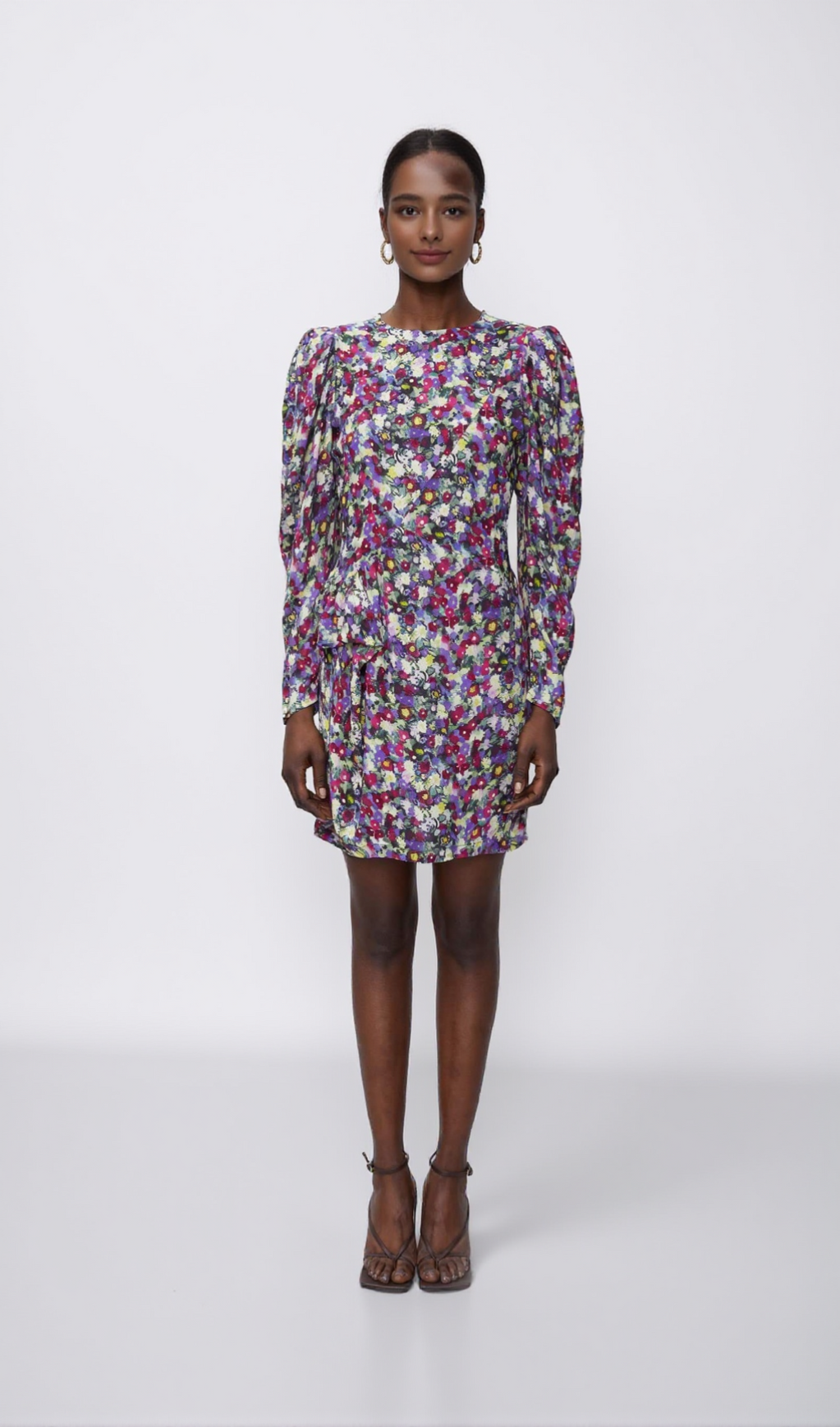 Minikleid mit Phoenix-Blumenmuster