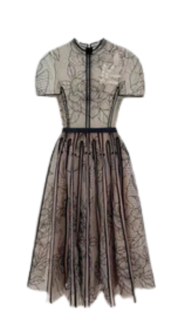 AIIZIE ARIYA EMBROIDERY LACE MIDI DRESS - product image