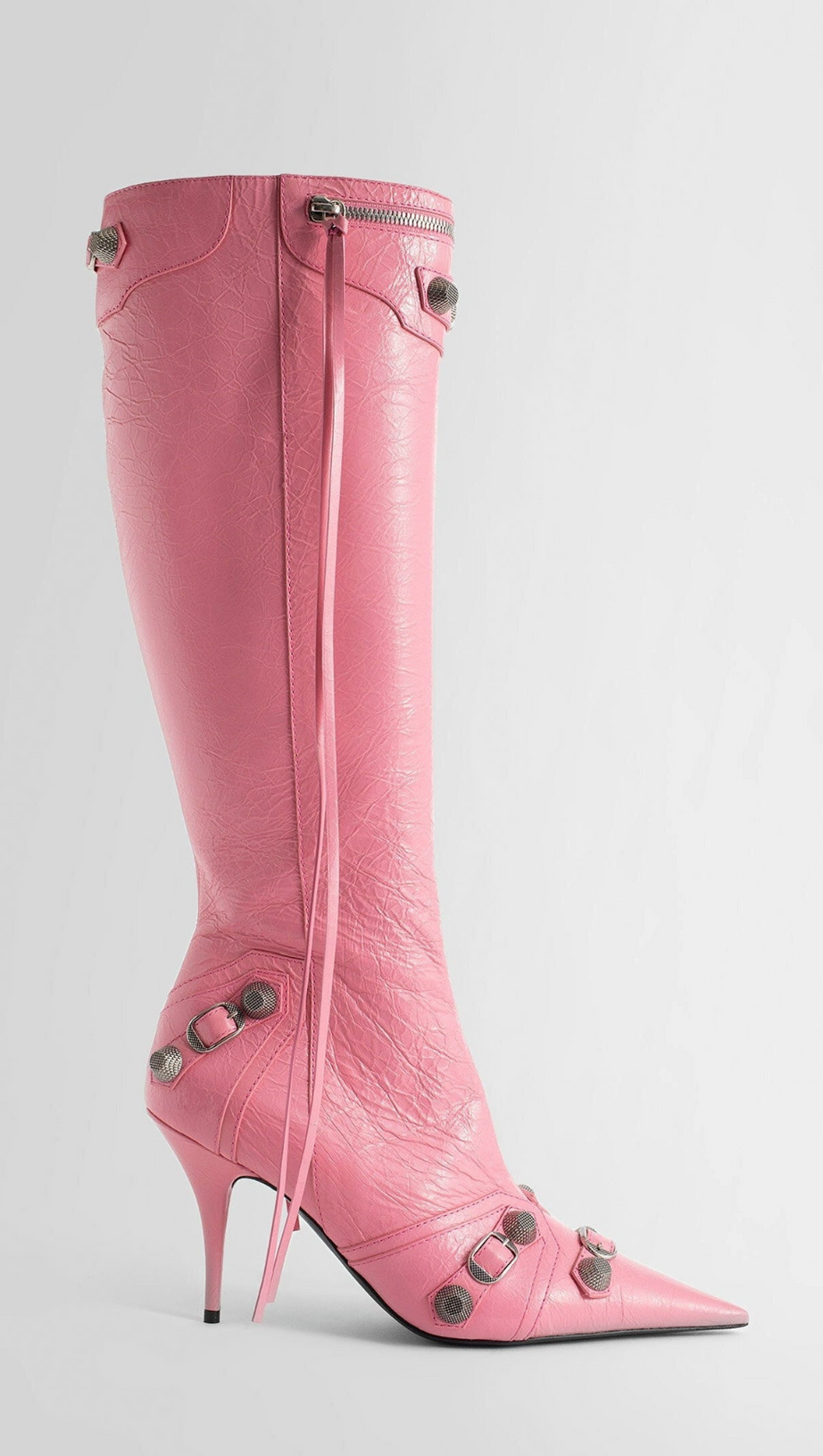 Kniehohe Stiefel „Shilia“ mit Reißverschluss - Rosa