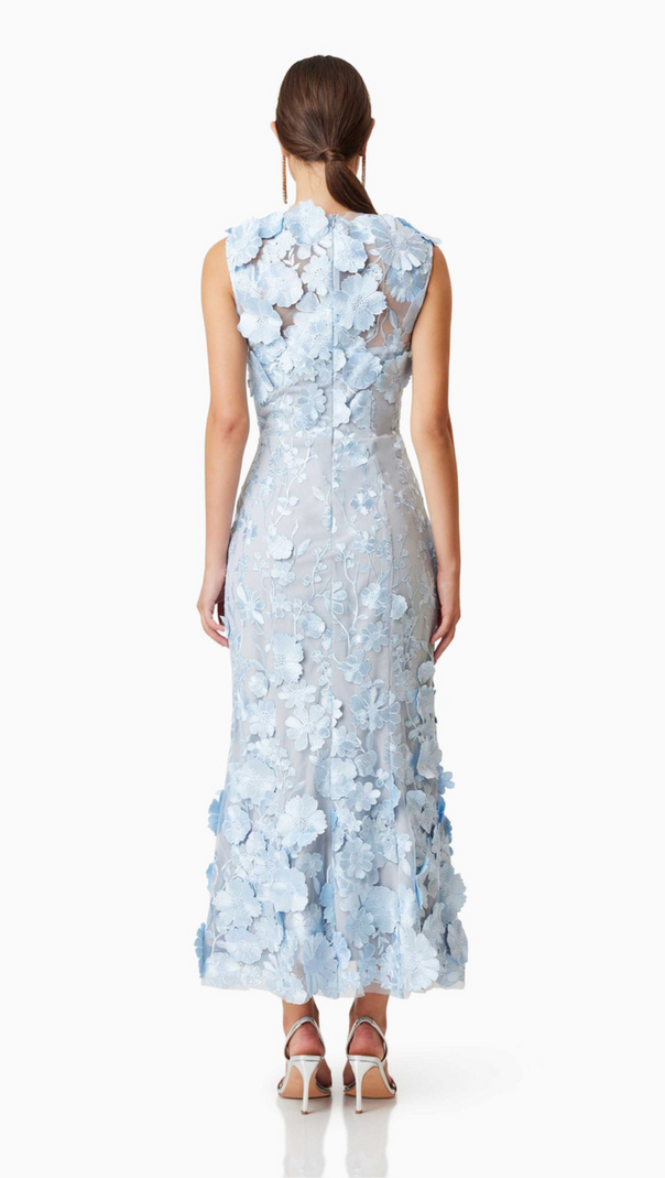 AIIZIE SELENE COCKTAIL MIDI DRESS IN BLUE - product image