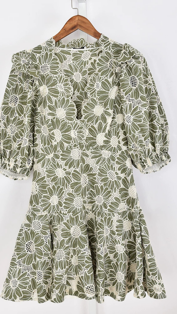 AIIZIE ANUNCIACION EMBROIDERED COTTON LACE DRESS - product image