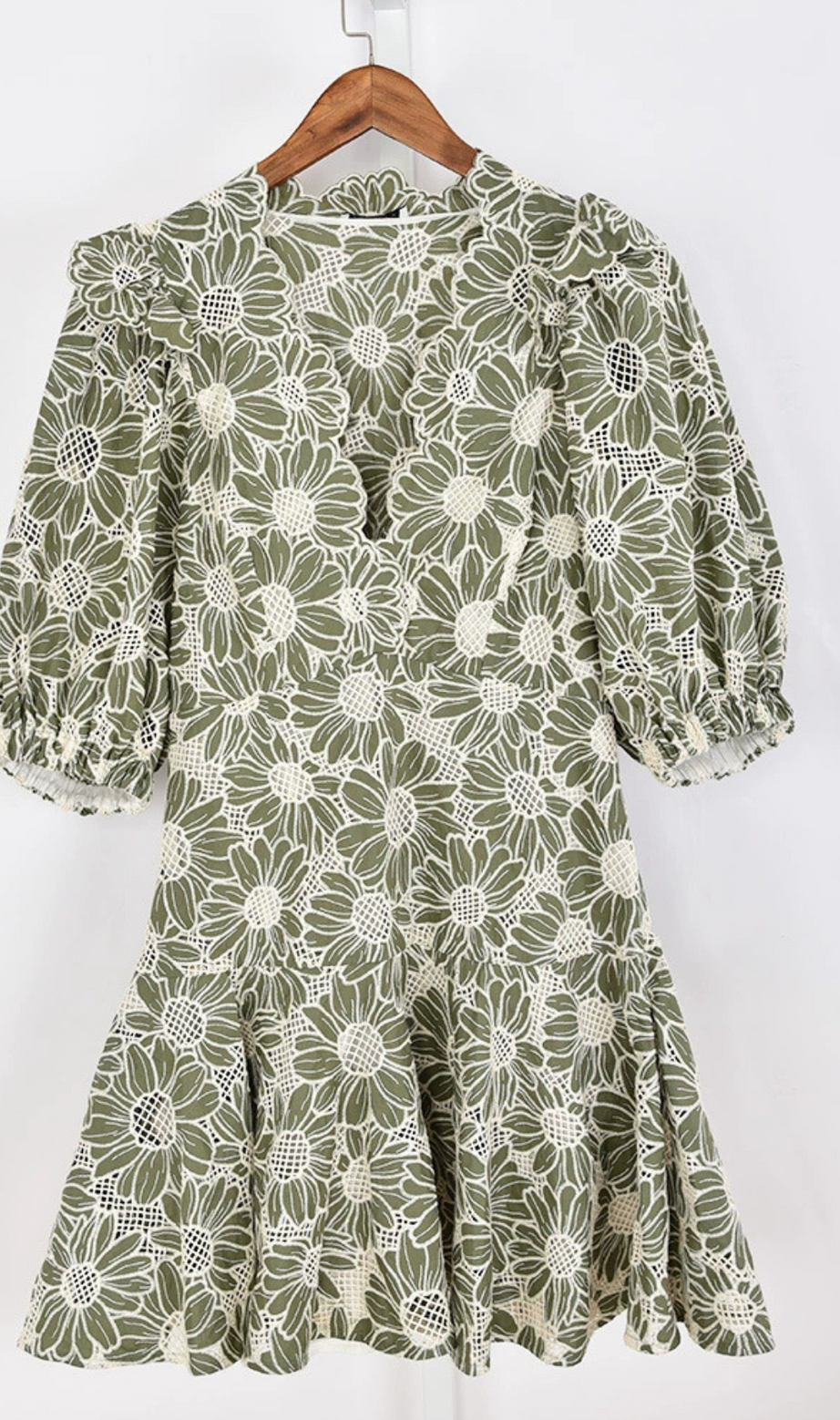 ANUNCIACION EMBROIDERED COTTON LACE DRESS
