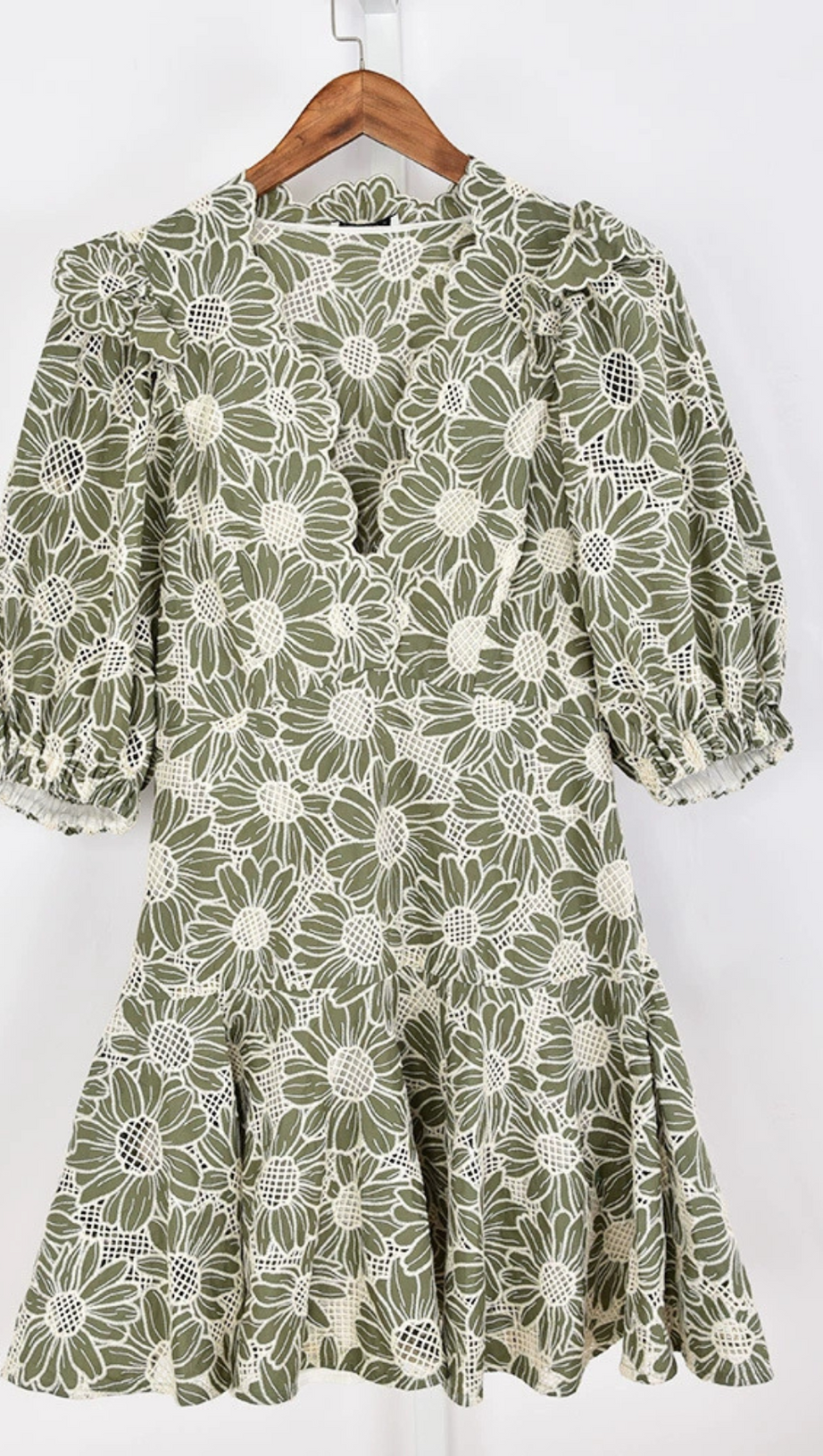 ANUNCIACION EMBROIDERED COTTON LACE DRESS