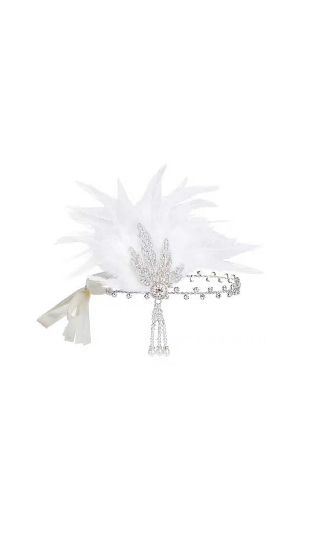AIIZIE SELIEN WHITE FEATHER HEADDRESS - product image