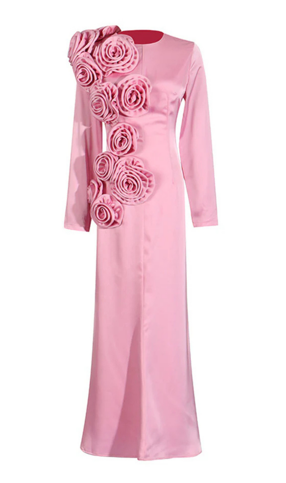 BLUMEN-MAXIKLEID IN ROSA