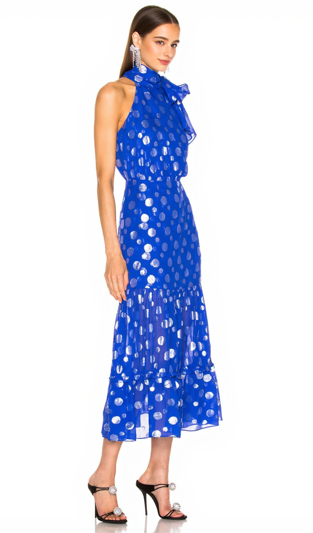 ELEANOR HALTER METALLIC MIDI DRESS