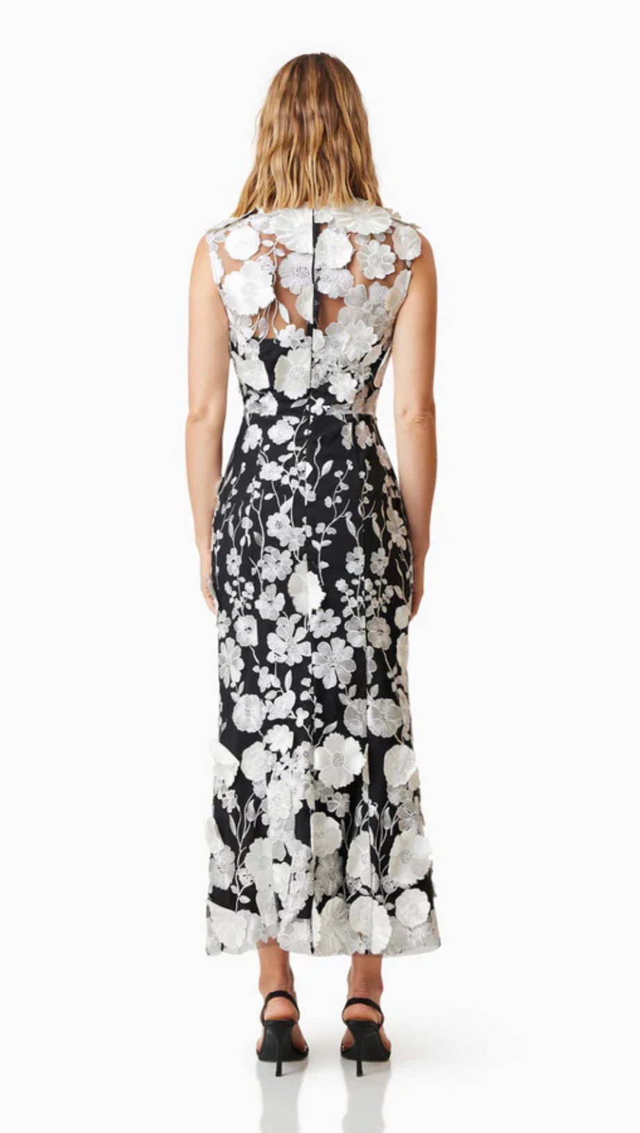 SELENE COCKTAIL MIDI DRESS IN BLACK