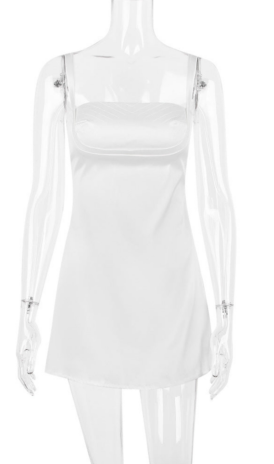 SATIN VINTAGE CREAM MINI DRESS