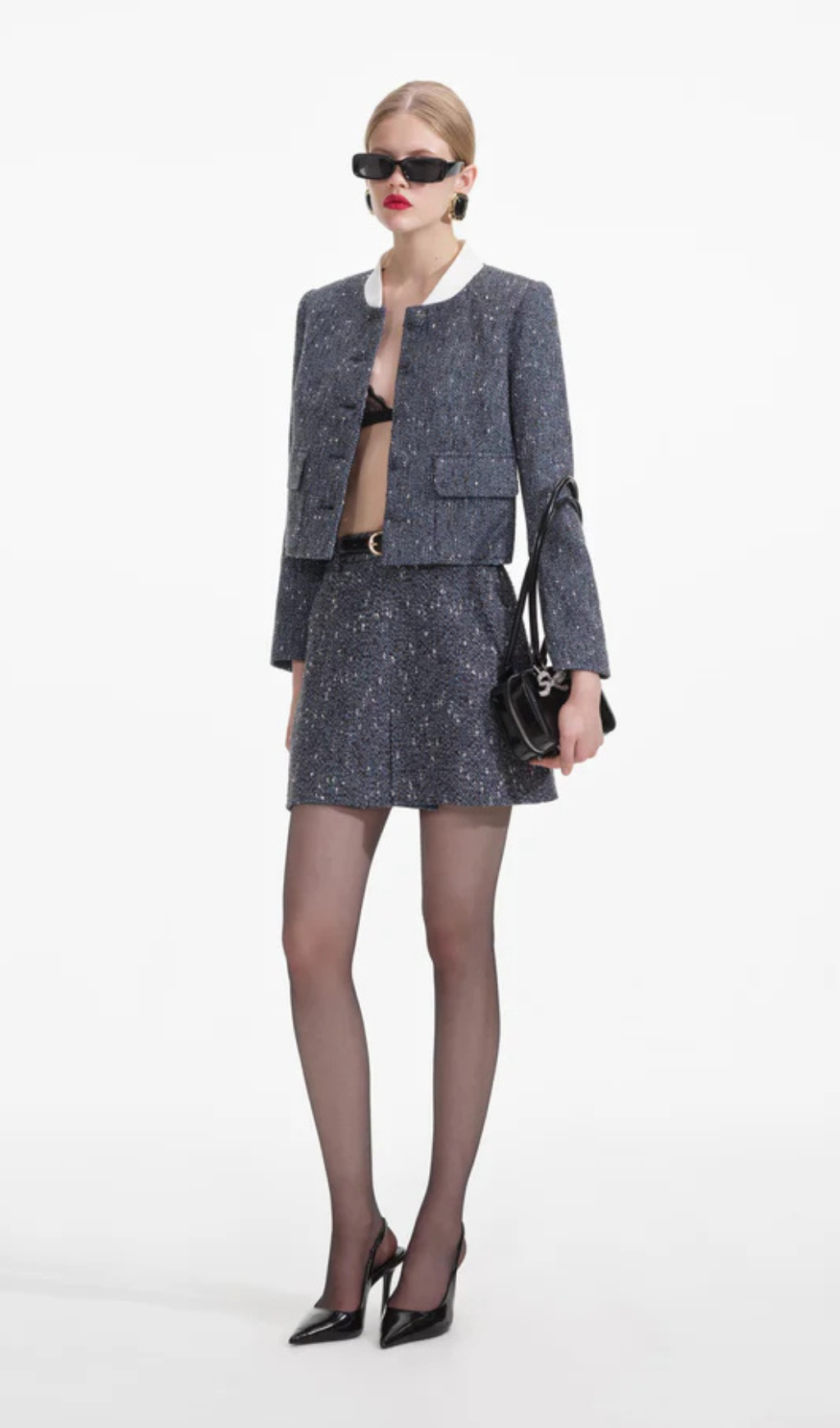 MINIGONNA BOUCLE BLU