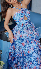 BLUE FLORAL MAXI DRESS