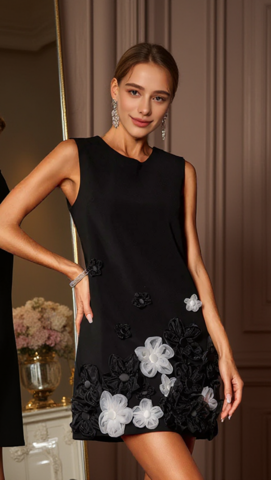 BALIUS SLEEVELESS FLOWER MINI DRESS