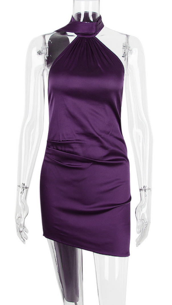 AIIZIE WRAP NECK DRESS IN NIGHT SHADE - product image